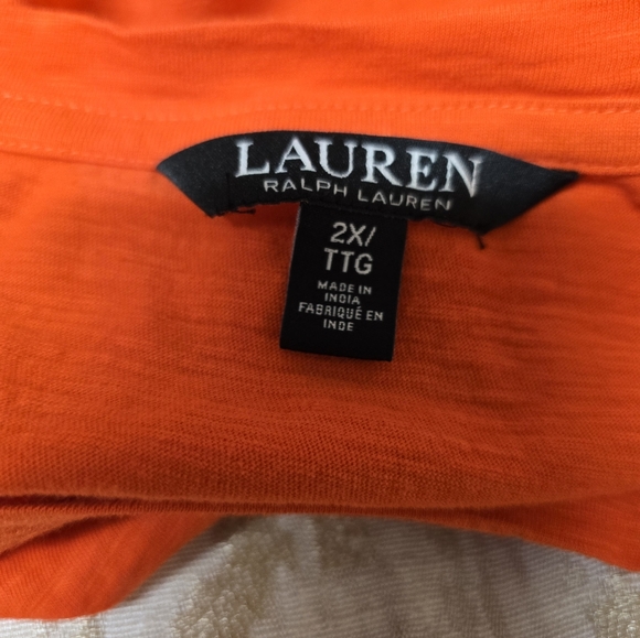Ralph Lauren  Coquette Hippie Black Label  Jersey Orange  Short Puff Sleeves S2X - Picture 10 of 12